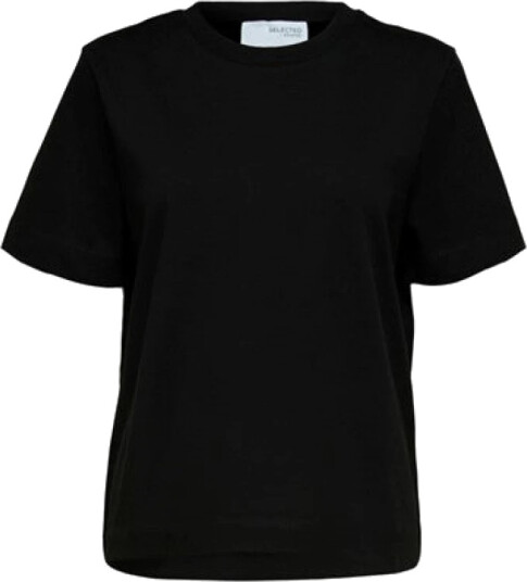 Selected Femme Essential Short Sleeve Boxy Tee Sort XS