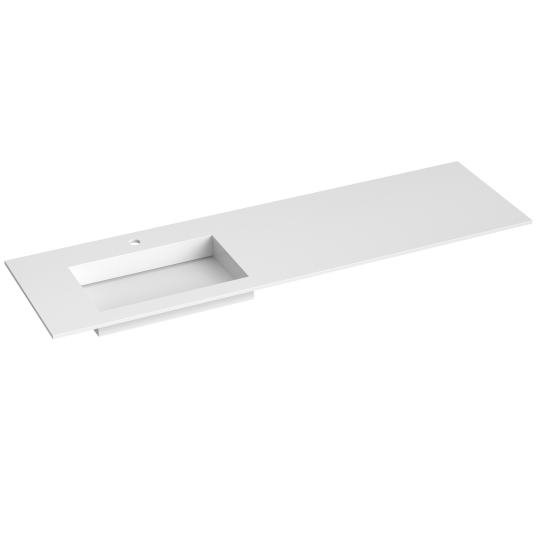 Korsbakken Corian Sidestilt Med Flat Bunn Hvit Matt 160cm Dobbel Venstre