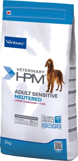 Virbac Tørrfôr Veterinary Adult Hpm Sensitive Neutered Dog Large & Medium Sparepakke 2 X 12 kg