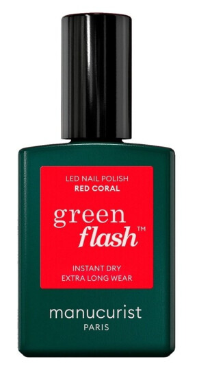 Manucurist Green Flash Led Nail Polish Red Coral 15ml Manucurist Green Flash Led Nail Polish Red Coral 15ml