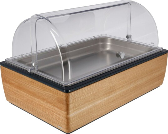 VEGA Buffet Display Montana høy 6.5 cm GN 1/1 i rustfritt stål GN Transparent