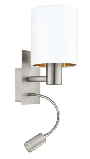 Eglo Pasteri Overflatebehandlet E27 Nickel Hvit Eglo Pasteri Overflatebehandlet E27 Nickel Hvit