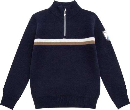 Woolland Hemsedal Half Zip Ullgenser Barn Blue Ink 110 116