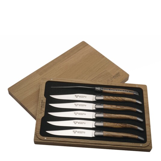 Laguiole Biffkniv 6 stk oliventre Laguiole Biffkniv 6 stk oliventre