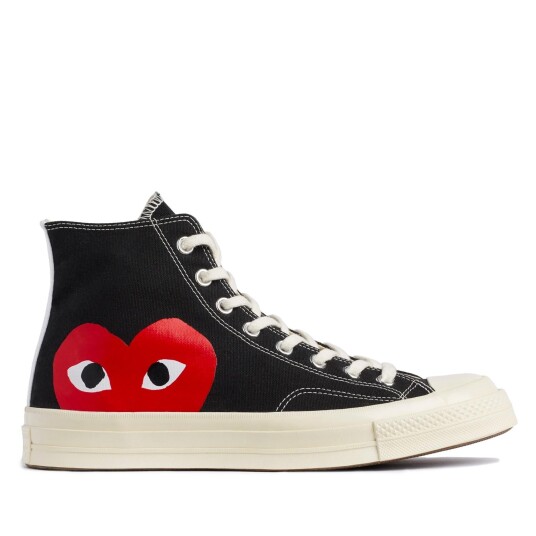 Comme Des Garcons Play X Converse Cdg Big Heart Hi Top Black Sko Sort unisex 38 Comme Des Garcons Play X Converse Cdg Big Heart Hi Top Black Sko Sort unisex 38