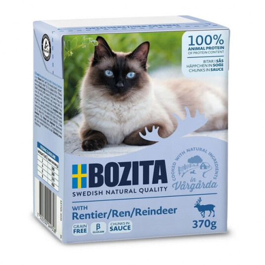 Bozita Biter i Saus med Rein 370 g - Våtfôr til Katt