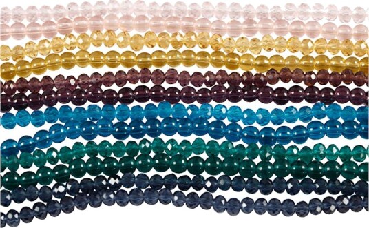 Glass Creativ Company og Facettperler Creativ Company Hullstr 1 mm 12x45 stk/1 Pk