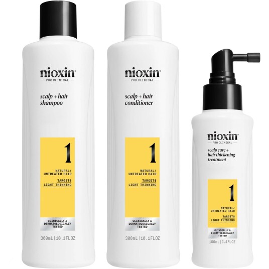 Nioxin System 1 Hårpleie Kit for Naturlig Hår med Lett Tynning 300ml + 300ml + 100ml Nioxin System 1 Hårpleie Kit for Naturlig Hår med Lett Tynning 300ml + 300ml + 100ml