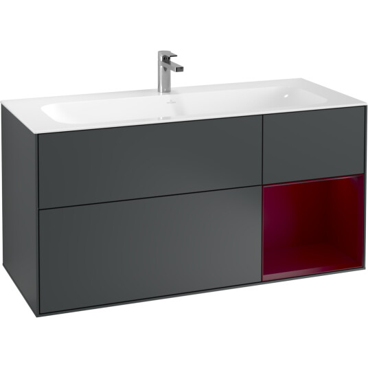VILLEROY & BOCH FINION SERVANTSKAP 120 MIDNATTSBLÅ MATT LAKK M/LYS, HØYRESTILT PEONRØD HYLLE VILLEROY & BOCH FINION SERVANTSKAP 120 MIDNATTSBLÅ MATT LAKK M/LYS, HØYRESTILT PEONRØD HYLLE