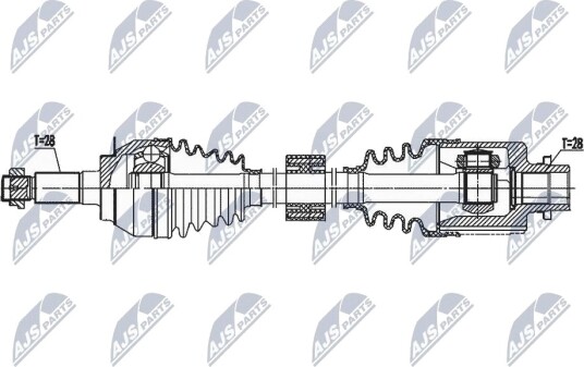 NTY NPW SU 042 Drivaksel NTY NPW SU 042 Drivaksel