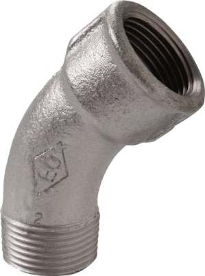 Vinkel Galvaniseret 3/4 45 Grader Muffe / Nippel