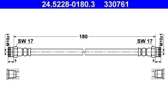 Bremseslange ATE 24.5228-0180.3 Bremseslange ATE 24.5228-0180.3