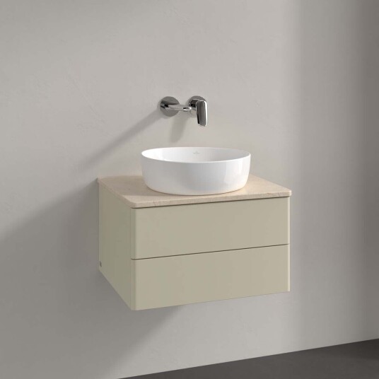 Villeroy & Boch Antao Servantskap med 2 skuffer 60x50x36 cm m/lys Grå Matt/Crème Villeroy & Boch Antao Servantskap med 2 skuffer 60x50x36 cm m/lys Grå Matt/Crème
