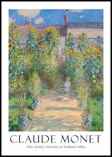 Claude Monet The Artist"s Garden at Vétheuil Plakat Plakat / 30x40cm