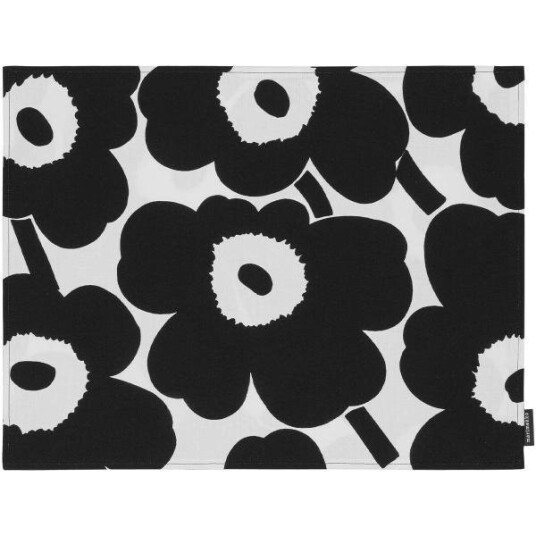Marimekko - Pieni Unikko acrylic coated spisebrikke hvit/svart