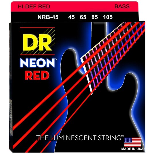 Dr Strings Nrb-45 Neon Rød (045-105) Medium Dr Strings Nrb-45 Neon Rød (045-105) Medium
