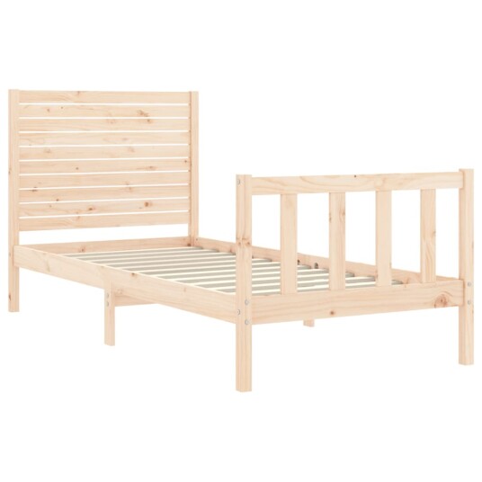 vidaXL Sengeramme med hodegavl 3FT single heltre