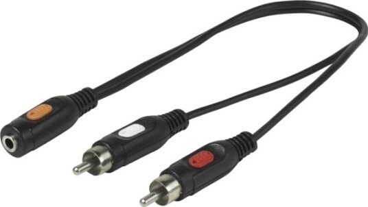 Vivanco Vvajack2rca02mf 2 X Rca Hankjønn 3.5Mm Hunkjønn 0,2 M Svart