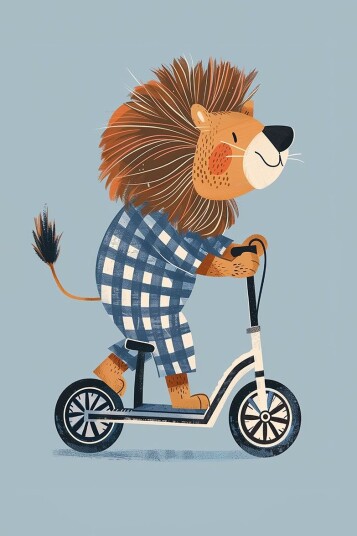 Namly Design Plakat Løve på Scooter POSTERZFMQYW Namly Design Plakat Løve på Scooter POSTERZFMQYW