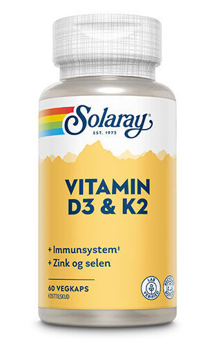 Solaray Vitamin D3 & K2 - 60 Kapslar Solaray Vitamin D3 & K2 - 60 Kapslar