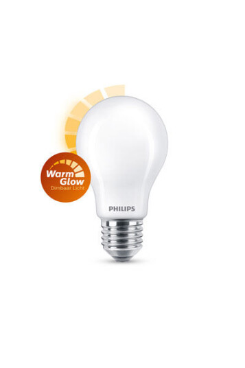 E27 Philips WarmGlow E27 LED-lyspærer 7,2W (75W) (Pære, Frostet, Kan dimmes)