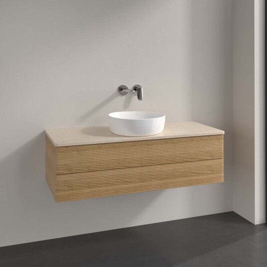 Villeroy & Boch  Antao Servantskap med 2 skuffer 120x50x36 cm u/lys Eik/Crème