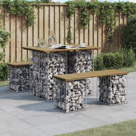 vidaXL Hagebenk gabiondesign 100x70x72 cm impregnert furu vidaXL Hagebenk gabiondesign 100x70x72 cm impregnert furu