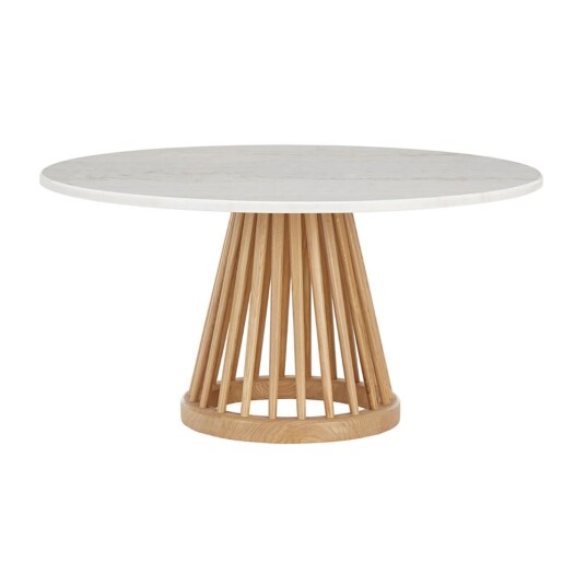 Tom Dixon Fan bord natur steintopp 90 cm hvit