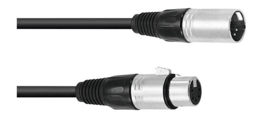 Omnitronic 30220768 Xlr Forbindelsesledning [1X Xlr Stik 5 Polet   1X Xlr Bøsning 5 Polet ] 3.00 M Sort
