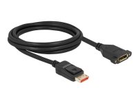 Delock - DisplayPort-forlengelseskabel - DisplayPort (hann) låst til DisplayPort (hunn) panelmonterbar - DisplayPort 1.4 - 2 m - 8 K 60 Hz (7680 x 4320) støtte - svart