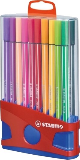Stabilo Pen 68, 20 Farger, Flerfarget, Projektil Spiss, 1 Mm, Flerfarget, Sekskantet