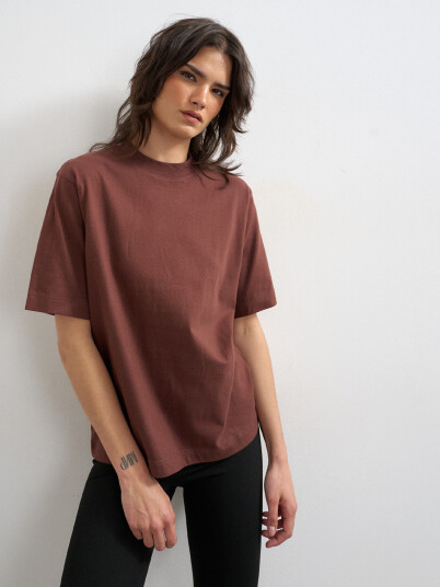 Topshop Premium T Shirt Burgunder XS