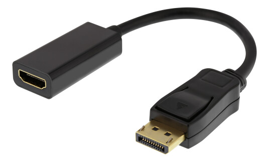 Deltaco Hdmi - Displayport Adapter, 4k Uhd 60hz, 0.2m, Svart