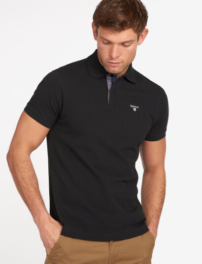 Barbour Barbour Tartan Pique Polo Shirt - Black - XXXL