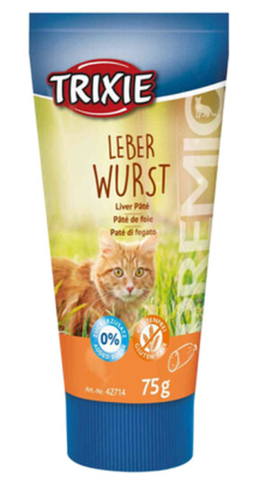 Premio Cat Liver Paté Kattegodbit I Tube Blå 75G Premio Cat Liver Paté Kattegodbit I Tube Blå 75G