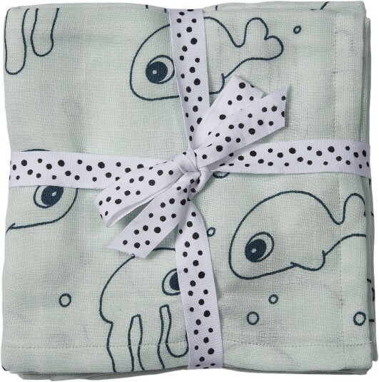 Done By Deer Swaddler Sea Friends 120x120 2-pack Blue Done By Deer Swaddler Sea Friends 120x120 2-pack Blue