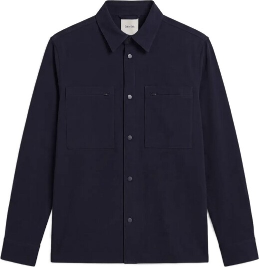 Calvin Klein Ls Tech Knit Dobby Classic Overs DARK SAPPHIRE S Calvin Klein Ls Tech Knit Dobby Classic Overs DARK SAPPHIRE S