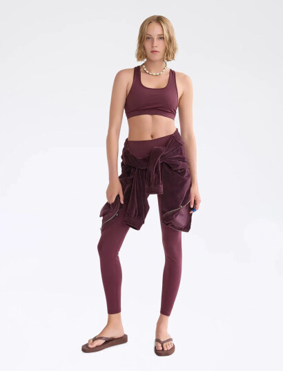 7 DAYS Active Signature Tights - Burgundy - XS