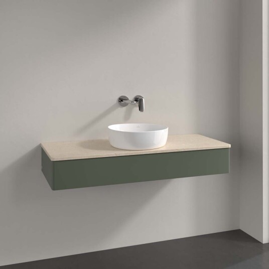 Villeroy & Boch Antao Servantskap med 1 skuff 120x50x19 cm m/lys Grønn Matt/Crème