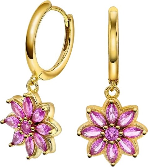 Pan Jewelry Lush øreringer i 925 forgylt sølv med blomst