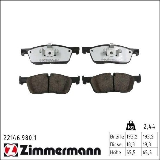 ZIMMERMANN 22146.980.1 Bremseklosser ZIMMERMANN 22146.980.1 Bremseklosser
