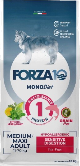 Forza10 Diet Dog Tørrfôr Forza 10 Diet Mono Medium & Large Sensitive Digestion Med Fisk 10 kg