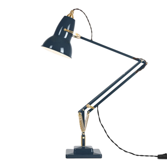 Anglepoise Original 1227 Brass Desk Lamp Ink Blue