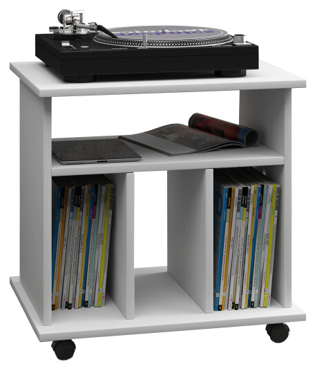 Retal hylle retro til LP-plater 4 hyller hvit.