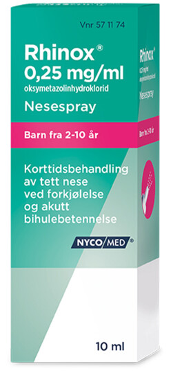 Rhinox Nesespray 0,25 mg/ml, 0,25 mg til barn, 10 ml