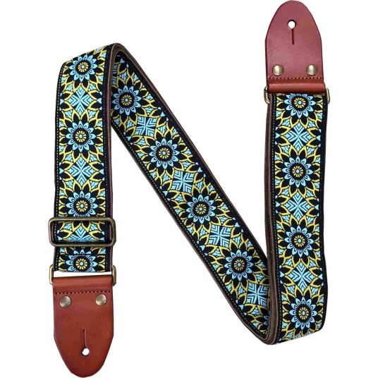 Profile Gt43 Woven Guitar Strap Leather Ends