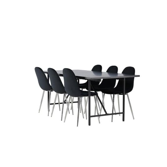 Venture Home Spisegruppe Venture Home Astrid med 6 Polar Fløyel Stoler GR23524