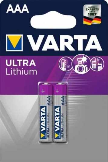VARTA Ultra Lithium AAA Engangsbatteri 1100 mAh 2-pakning