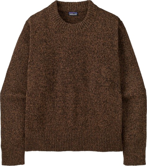 Patagonia Women"s Recycled Wool Blend Crewneck Sweater Dappled: Den Brown S Patagonia Women"s Recycled Wool Blend Crewneck Sweater Dappled: Den Brown S