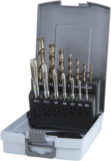 Tapp- og borsett HSS Co5 M3-12 ks.ks.